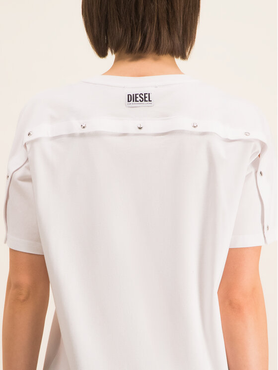 Diesel Diesel T-Shirt Kyr 00S75A 0QANW Biały Regular Fit