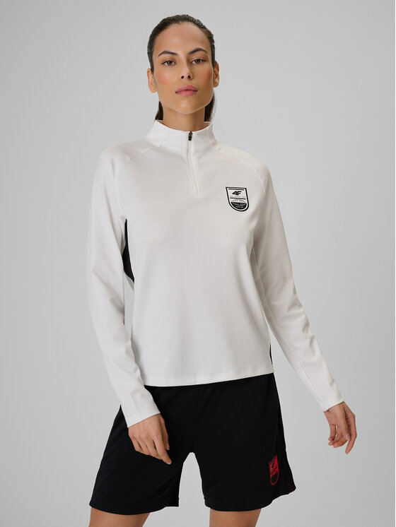 4F 4F Bluza techniczna FOOTBALL Biały Regular Fit