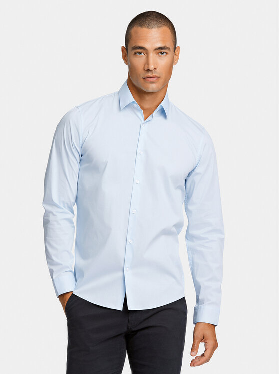 lindbergh chemise 30-203172 bleu slim fit