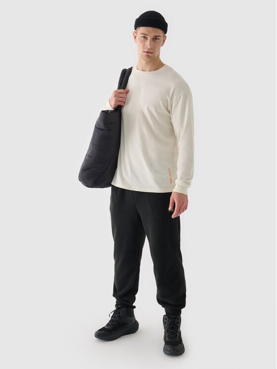 4F 4F Longsleeve 4FRAW24TLONM507-83S Beżowy jasny Oversize