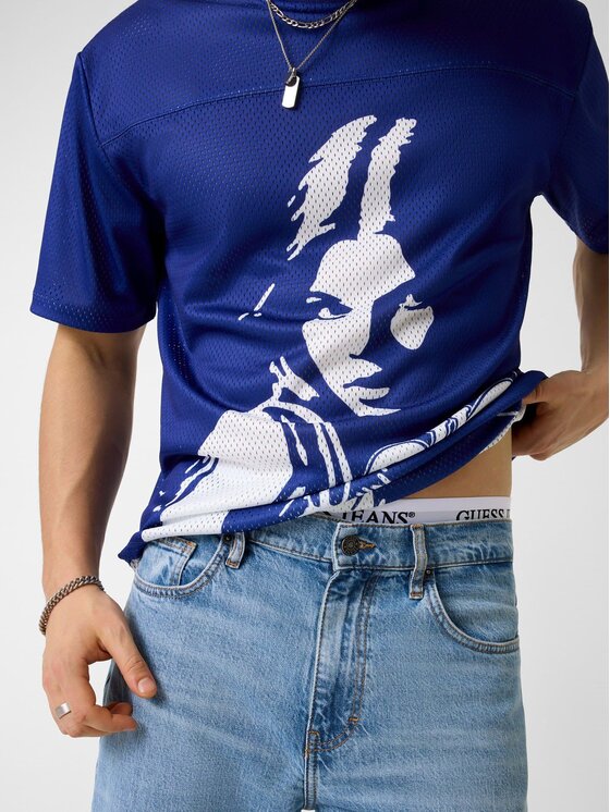 Guess Jeans Guess Jeans T-Shirt 182493 Modrá Classic Fit