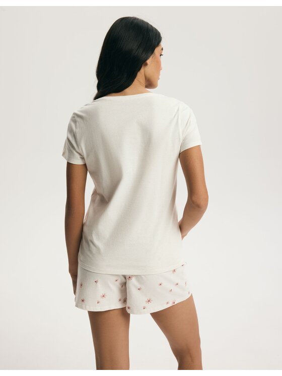 Esotiq Esotiq Piżama 45217 Biały Regular Fit