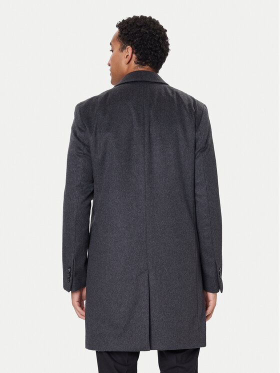 BOSS BOSS Vilnas mētelis Hyde 50549187 Pelēks Slim Fit