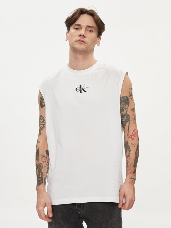 Calvin Klein Jeans Calvin Klein Jeans Tank top Monologo J30J325211 Alb Regular Fit