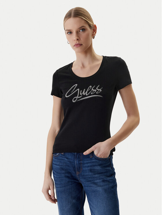 Guess Guess T-Shirt W6RI24 J1314 Schwarz Regular Fit