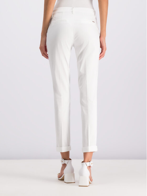Pantaloni chino F19294 T6747 Bianco Regular Fit
