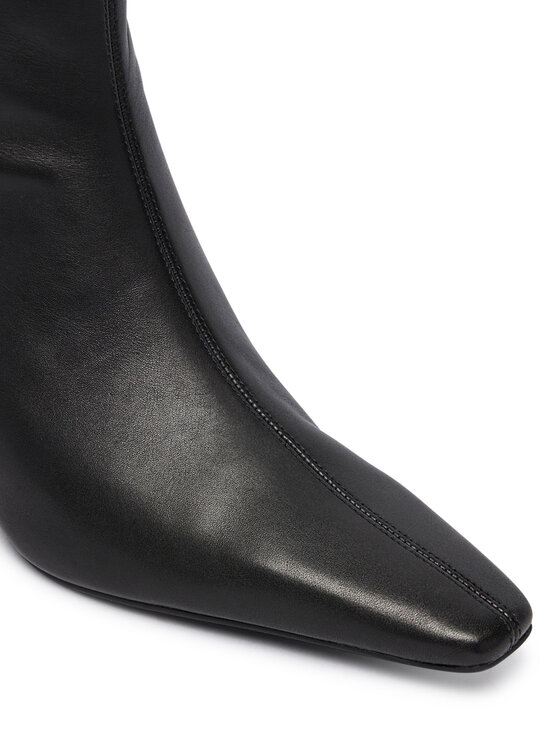 Tommy Hilfiger Tommy Hilfiger Ботуши Kitten Heel Leather High Boot FW0FW09568 Черен
