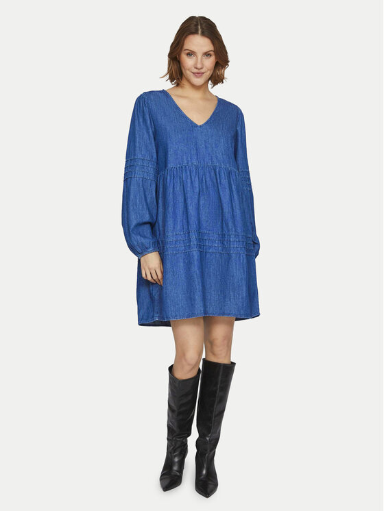Vila Vila Jeans haljina Rowie 14091978 Plava Relaxed Fit