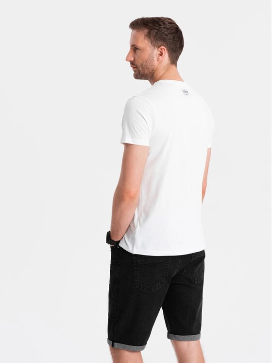 Ombre Ombre T-Shirt OM-TSPT-0141 Biały Regular Fit