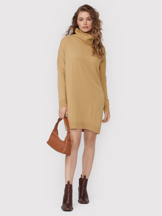 Kontatto Kontatto Rochie tricotată 3M7666 Bej Regular Fit