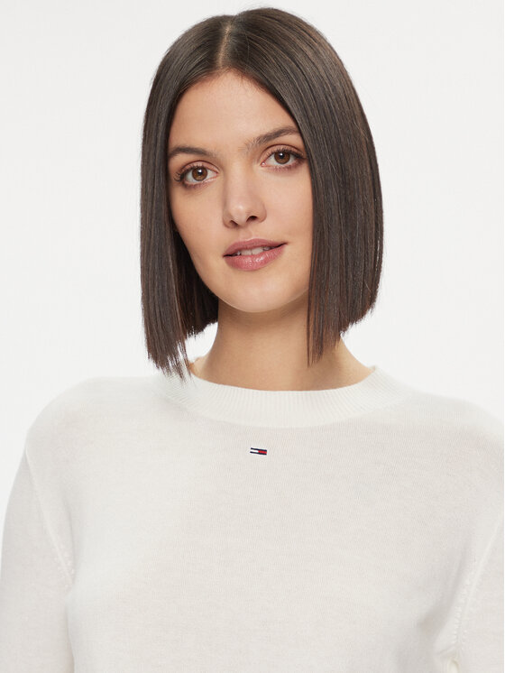 Tommy Jeans Tommy Jeans Džemper Essential DW0DW17254 Bijela Regular Fit