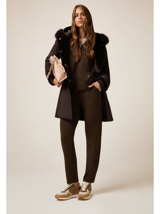 Oltre Oltre Cappotto invernale 8716R001283N032 Marrone Baggy Fit