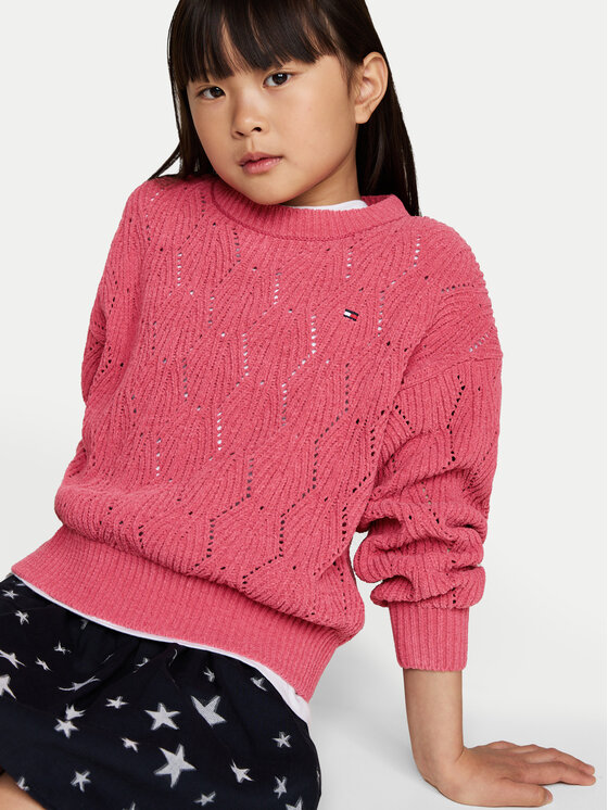 Tommy Hilfiger Tommy Hilfiger Пуловер Chenille KG0KG08153 Розов Regular Fit