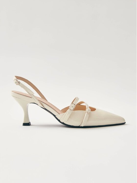 Podpiętki skórzane, rozmiar 40, Beżowe, Joelle Onix Cream Leather Pumps