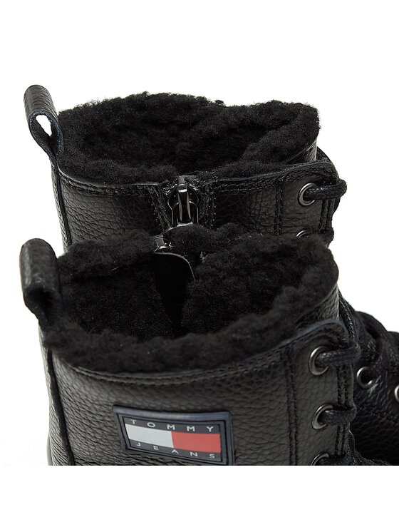Tommy Jeans Tommy Jeans Μποτάκια Tjw Urban Boot Tumbled Ltr Wl EN0EN02317 Μαύρο