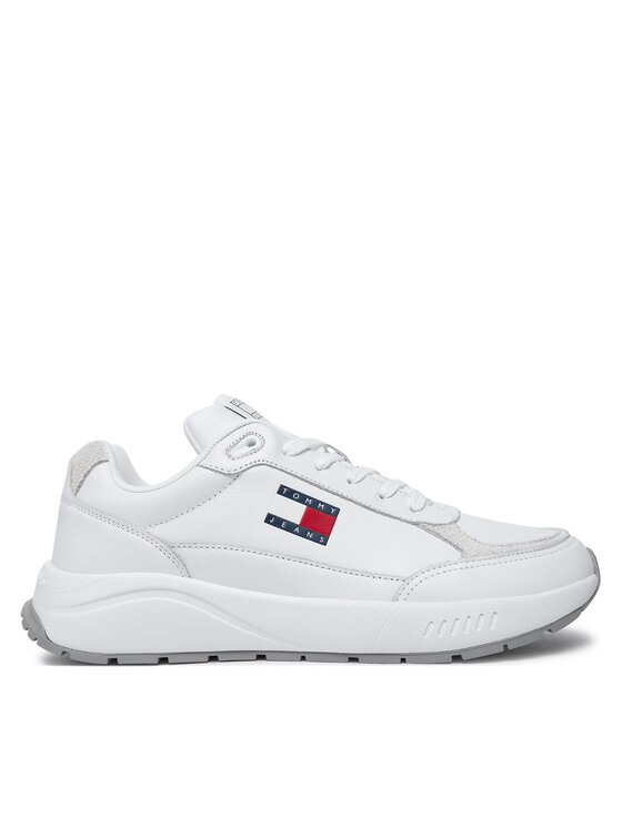 Tommy Jeans Snīkeri Tjm Runner Full Leather Ess EM0EM01445 Balts