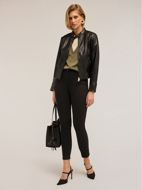 Motivi Motivi Giacca in similpelle R315Q101080N033 Nero Baggy Fit