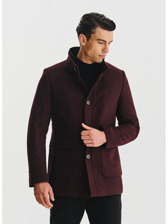 Pako Lorente Pako Lorente Płaszcz zimowy P25WF-7X-013 Bordowy Classic Fit