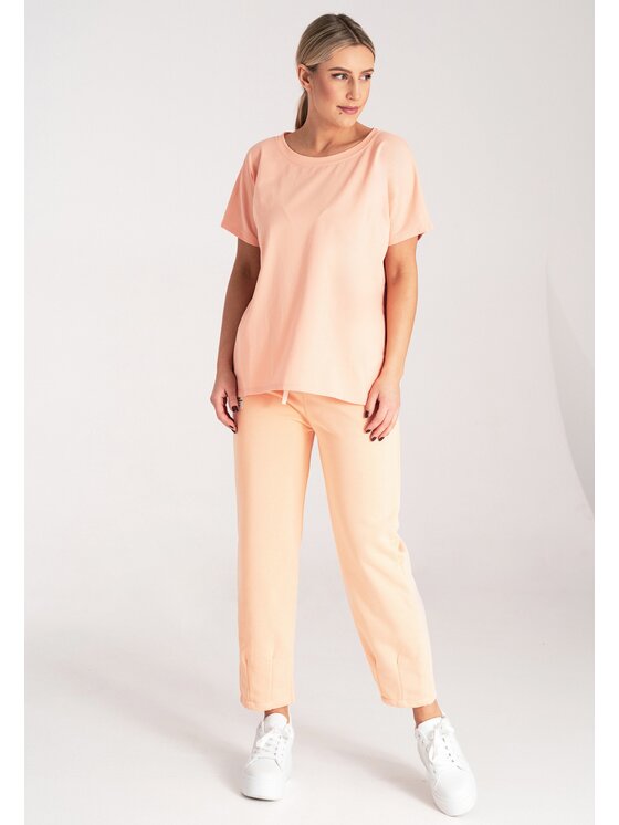 FIGL FIGL T-Shirt M1164 Pomarańczowy Regular Fit