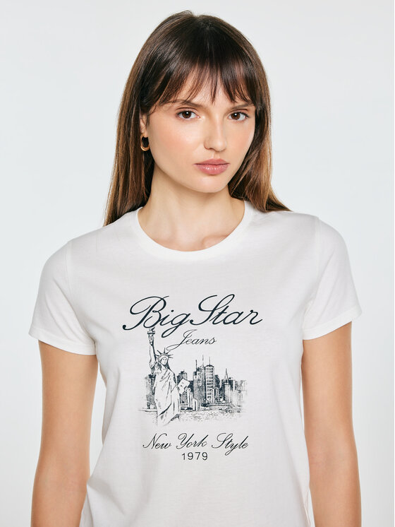 BIG STAR BIG STAR T-Shirt MARRSA Biały Basic Fit