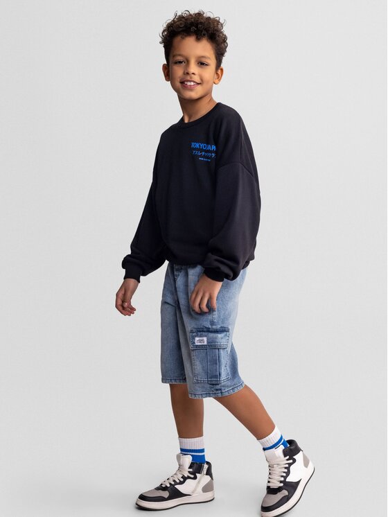minoti minoti Szorty jeansowe 29SHORT251 Granatowy Regular Fit