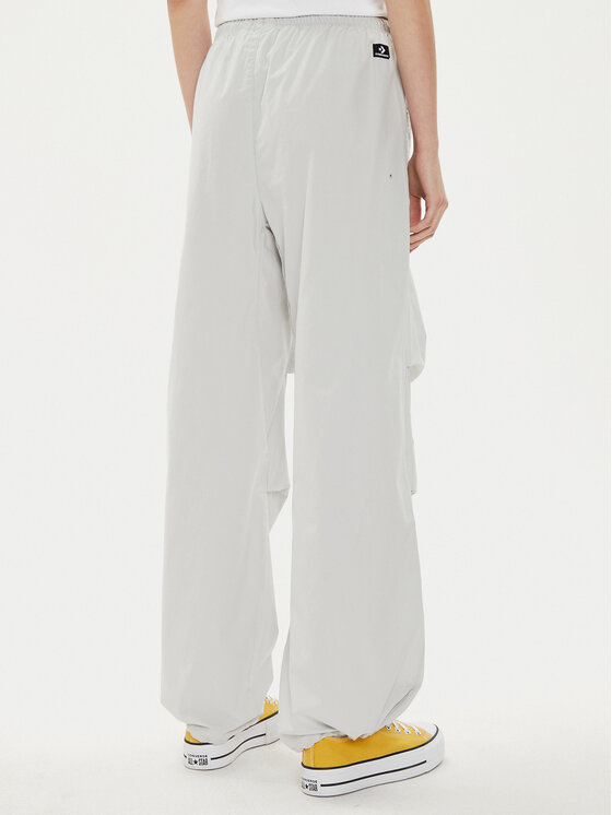Converse Converse Hlače iz tkanine W Parachute Pant 10026399-A02 Bela Loose Fit