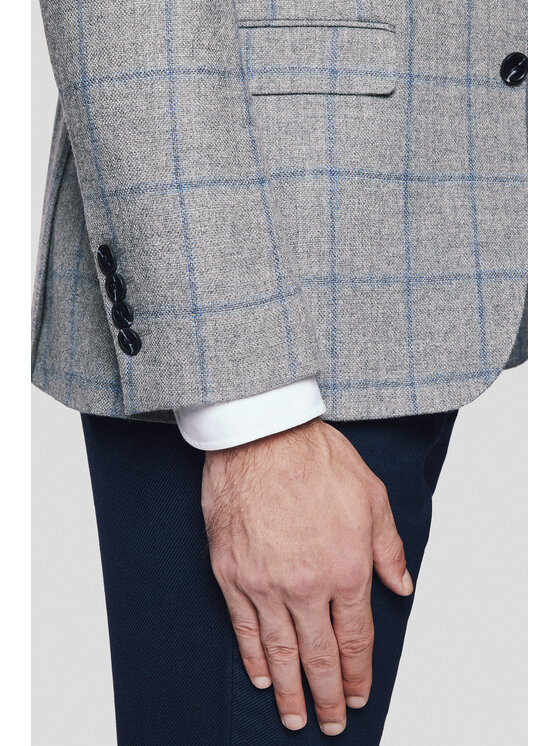 Lancerto Lancerto Marynarka Tijuana MA073224000010 Szary Slim Fit