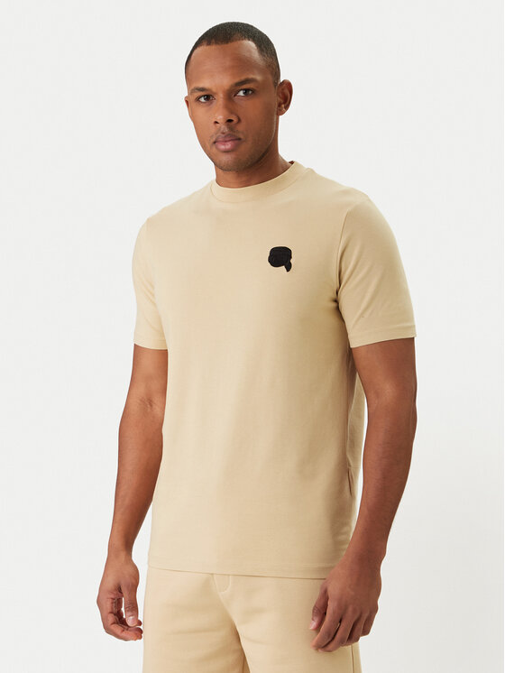 KARL LAGERFELD KARL LAGERFELD T-Shirt 755049 562235 Beżowy Regular Fit