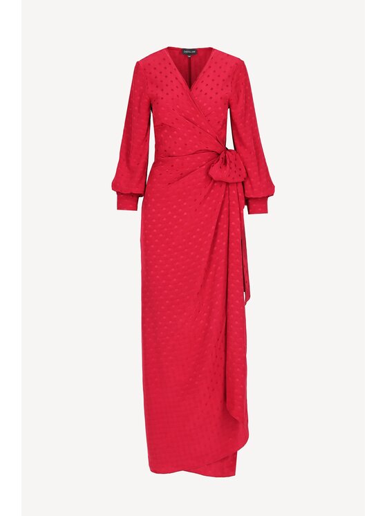 Castellani Castellani Sukienka codzienna Devina Bordowy Regular Fit