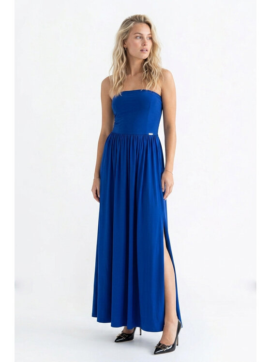 FIGL FIGL Večerné šaty M1344 Modrá Straight Fit
