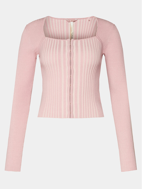 Guess Guess Kardigan Allie W4RR43 Z2YN2 Ružičasta Slim Fit