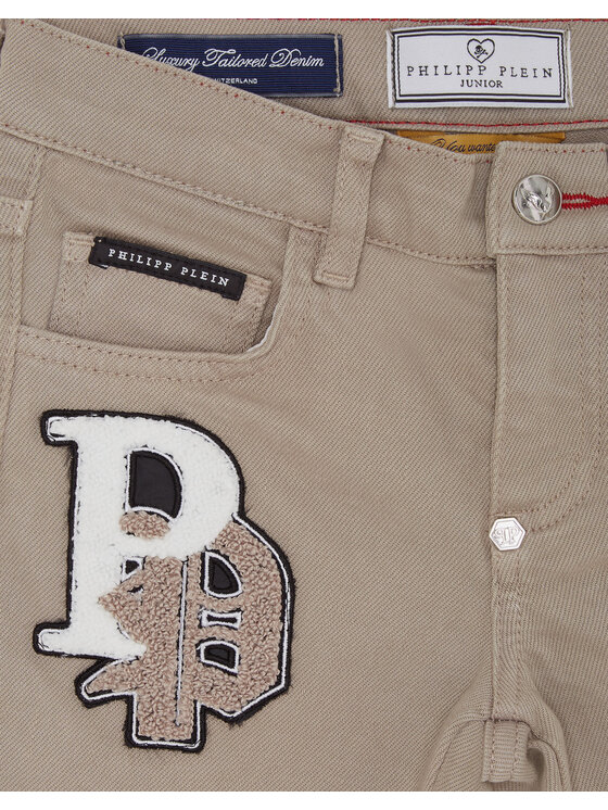 PHILIPP PLEIN PHILIPP PLEIN Szorty jeansowe 27769 Beżowy Basic Fit