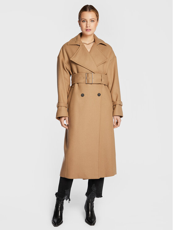 IRO IRO Cappotto di lana Kealia AR037 Marrone Regular Fit