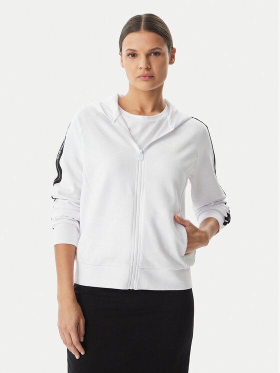 EA7 Emporio Armani EA7 Emporio Armani Džemperis ar kapuci 7W000960 AF12501 U0002 Balts Regular Fit