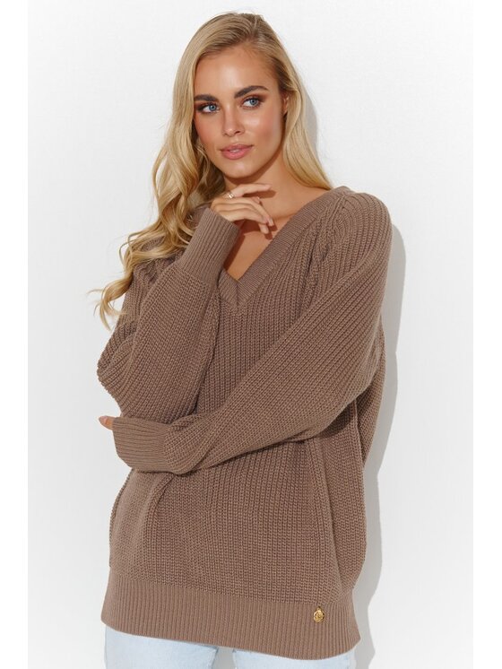 Sweter Makadamia, Brązowy, S140