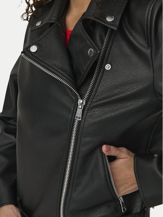 ONLY ONLY Műbőr dzseki Mille 15357332 Fekete Slim Fit