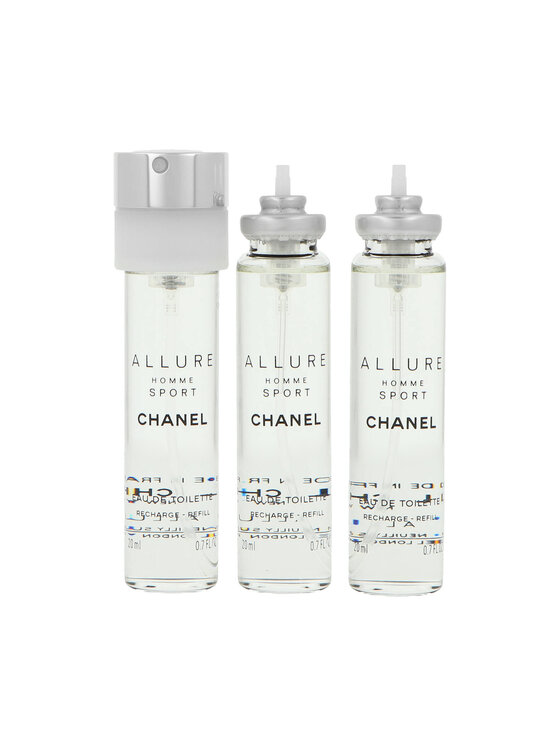 Chanel Chanel Chanel Allure Homme Sport Travel Spray 3x20ml woda toaletowa wkłady+atomizer Woda toaletowa