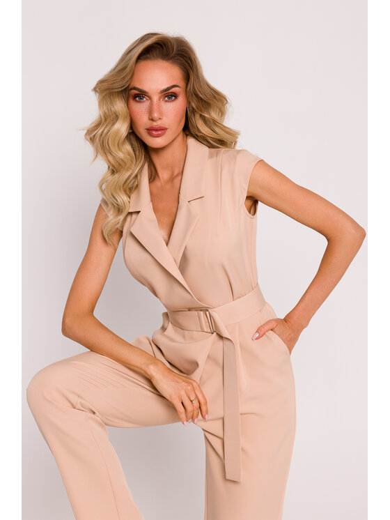 Made of Emotion Made of Emotion Kombinezon M780 Beżowy Generous Fit