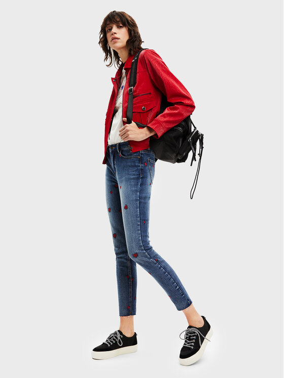 Desigual Desigual Teksad Amore 22WWDD17 Tumesinine Skinny Fit