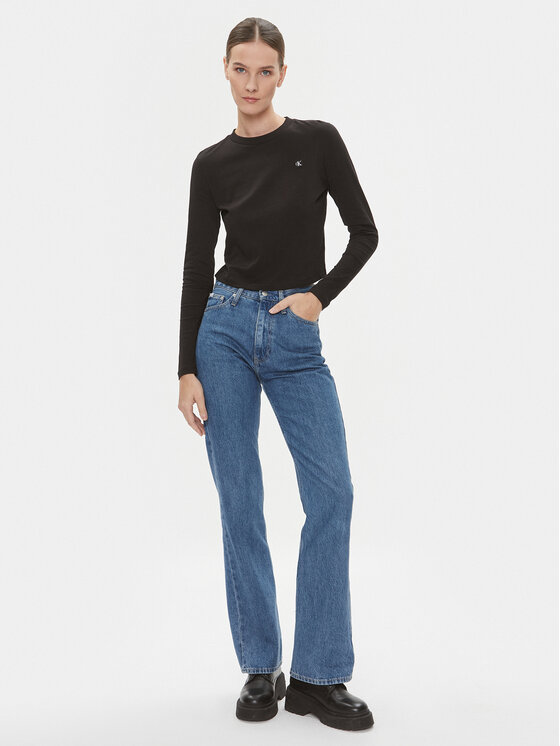 Calvin Klein Jeans Calvin Klein Jeans Blúzka Embro Badge J20J222884 Čierna Regular Fit