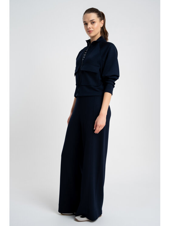 CLICK CLICK Kalhoty z materiálu 30-332 Tmavomodrá Relaxed Fit