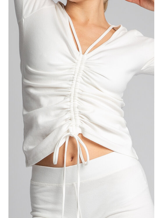 LaLupa LaLupa Bluzka LA038 Biały Comfortable Fit