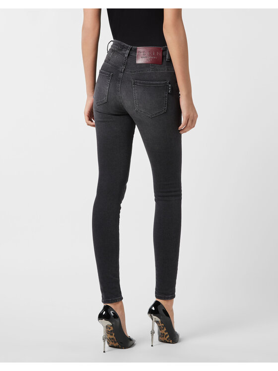 PHILIPP PLEIN PHILIPP PLEIN Jegginsy 27207 Czarny Jegging Fit