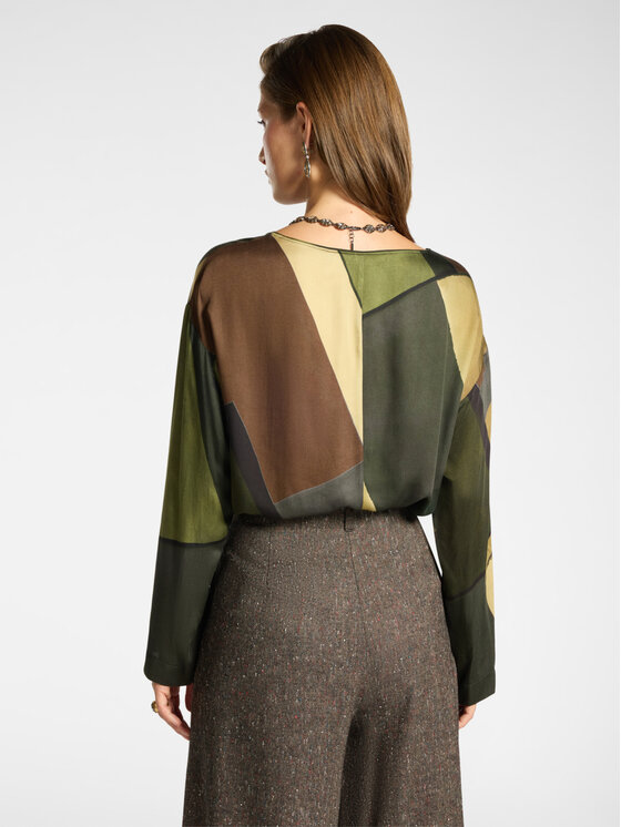 Elena Mirò Elena Mirò Bluzka 2026Z000081N041 Zielony Boxy Fit