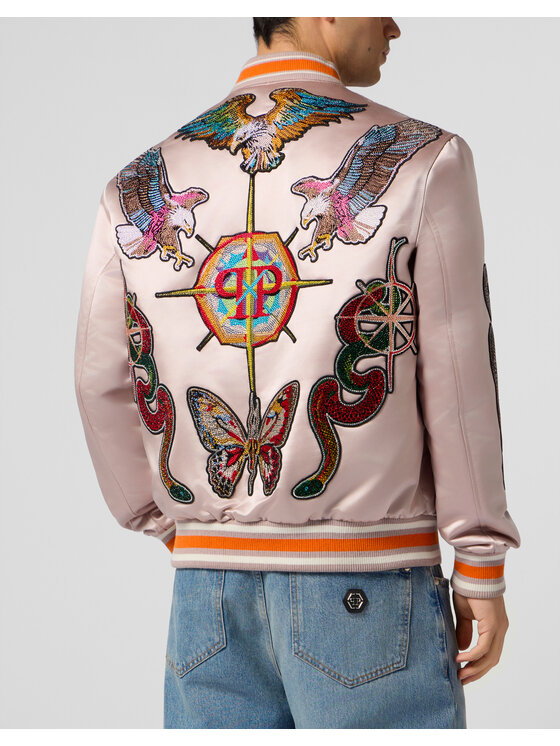 PHILIPP PLEIN PHILIPP PLEIN Kurtka bomber 29010 Beżowy Regular Fit