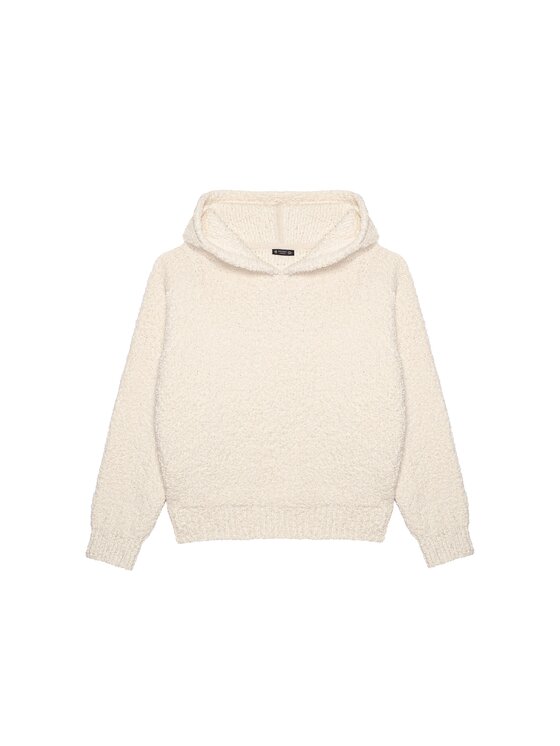 B SIDES B SIDES Sweter Z KAPTUREM ROCKY Biały Boxy Fit