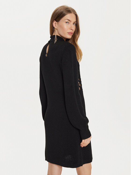 TWINSET TWINSET Sukienka dzianinowa 242TP3470 Czarny Regular Fit