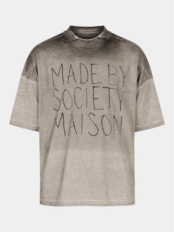 MADE BY SOCIETY MADE BY SOCIETY T-Shirt BRUT SILLAGE - T17529 Szary Basic Fit