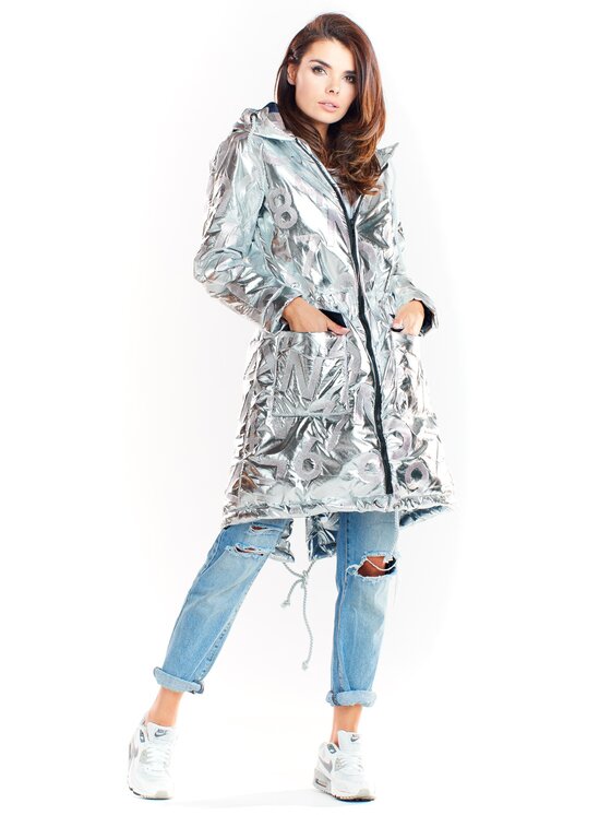 Awama Awama Giacca da donna A339 Argento Basic Fit