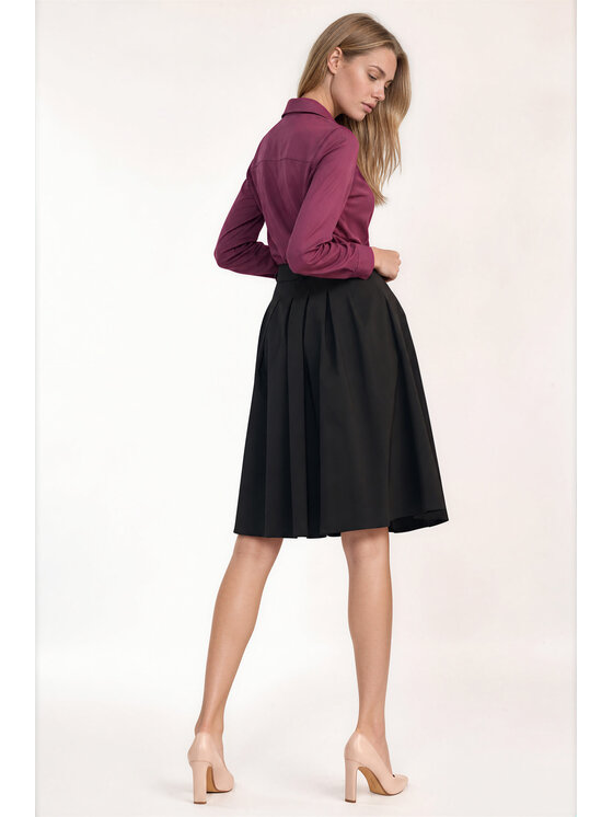 NIFE NIFE Spódnica midi SP91 Czarny Regular Fit